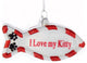 Kurt Adler Noble Gems I Love My Kitty Fish Shaped  Holiday Ornament