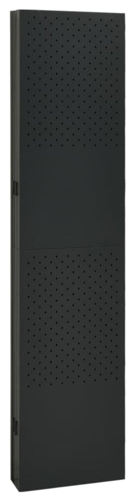 vidaXL Room Divider 6 Panel Freestanding Folding Privacy Screen Black Steel