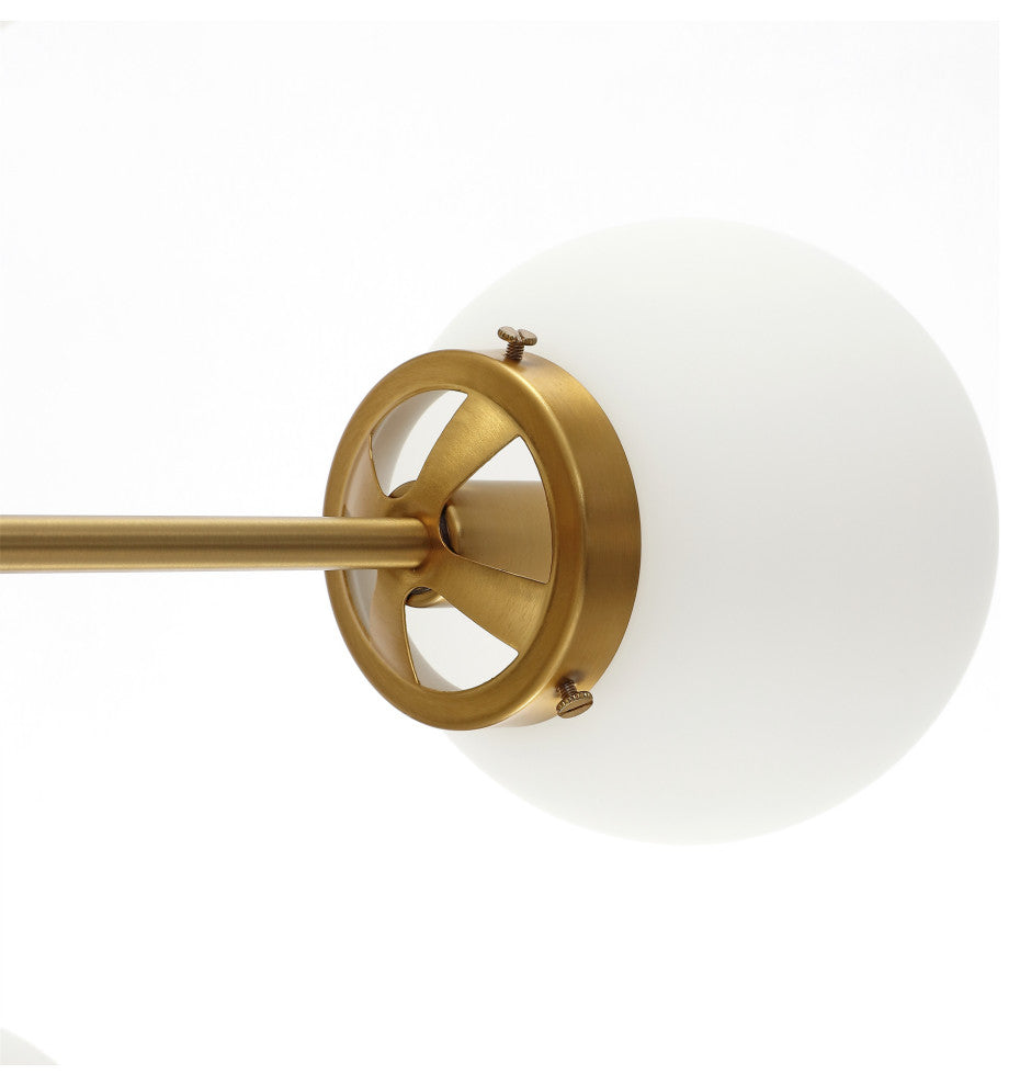 12-Light Dimmable Sputnik Sphere Chandelier, White Glass Shades
