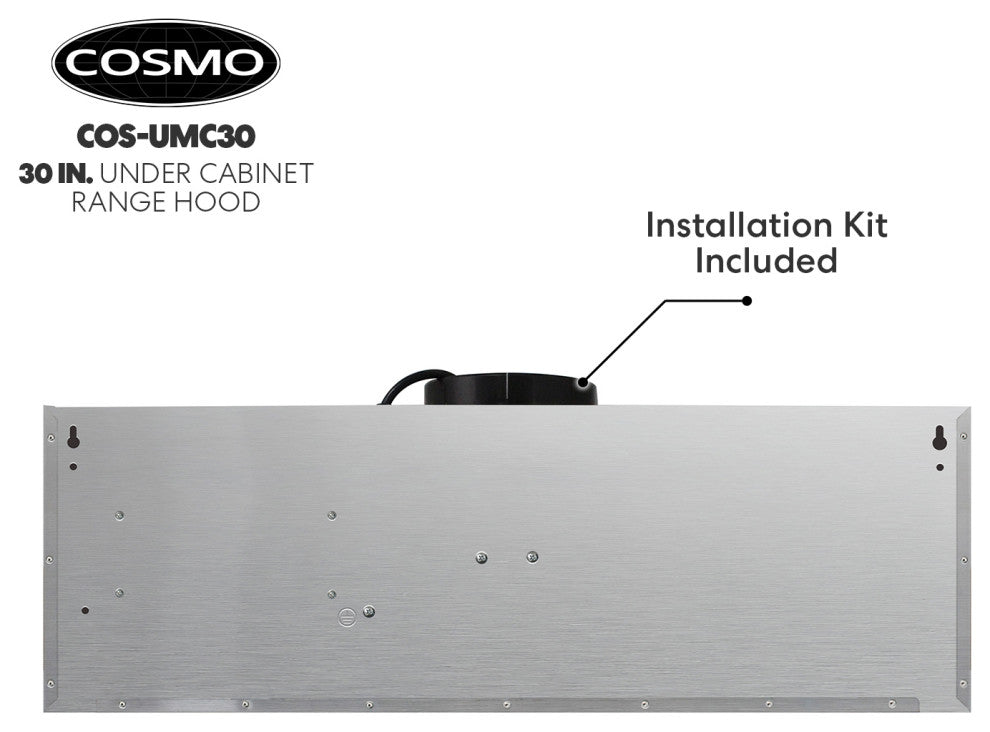 Cosmo 30" 380 CFM Under Cabinet Range Hood With Touch Screen and Carbon Filters
