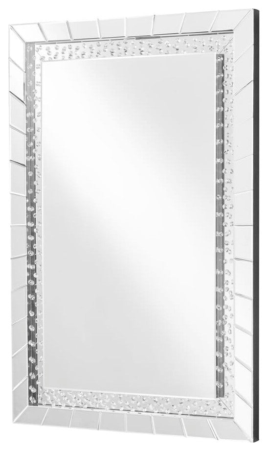 Elegant MR9103 Sparkle 31.5" Contemporary Crystal Rectangle Mirror, Clear