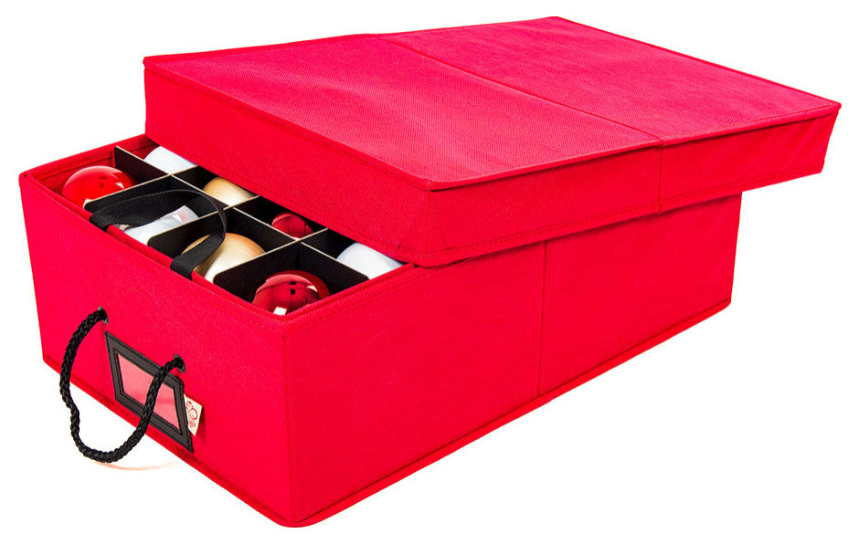 48" 3" Christmas Ornament Storage Box With Dividers