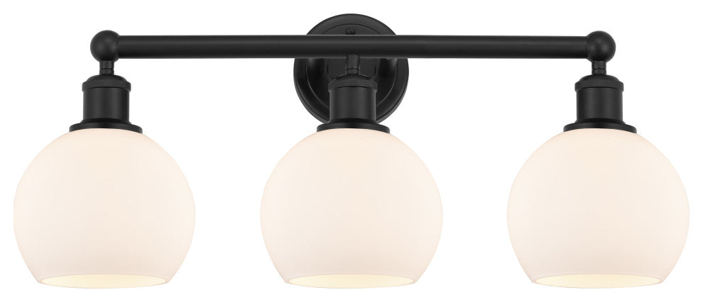 Innovations 616-3W-BK-G121-6 3 Light 24" Bath Vanity Light, Matte Black