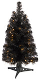 2'' Black Artificial Christmas Tree With 35 LED Lights and 72 Bendable Branches