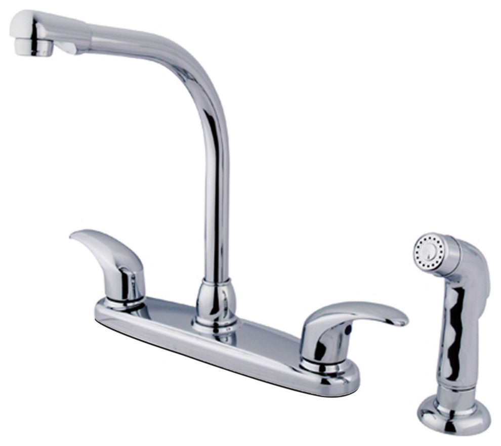 Kingston Brass KB711LLSP 8" Centerset Kitchen Faucet, Polished Chrome