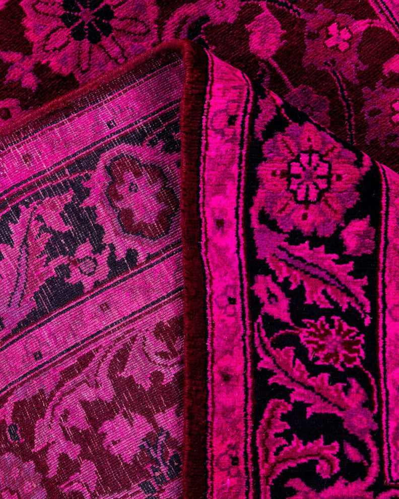 Overdyed, One-of-a-Kind Hand-Knotted Area Rug Pink, 3'1"x5'5"