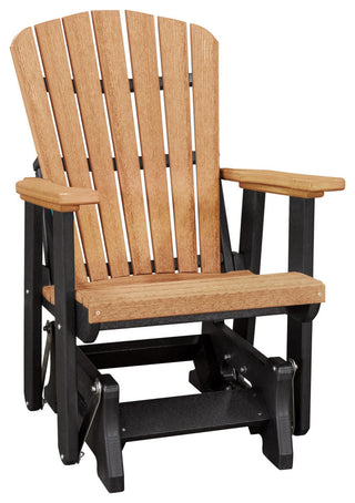 OS Home and Office Model 515CBK Fan Back Glider, Cedar With a Black Base