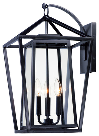 Maxim 3176 Artisan 3 Light 21" Tall Outdoor Wall Sconce - Black / Clear Glass