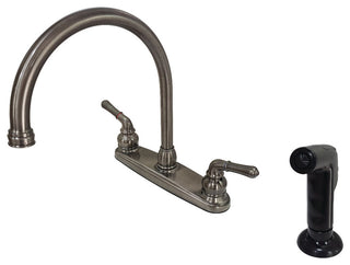 Kingston Brass 8" Centerset Kitchen Faucet, Black Stainless