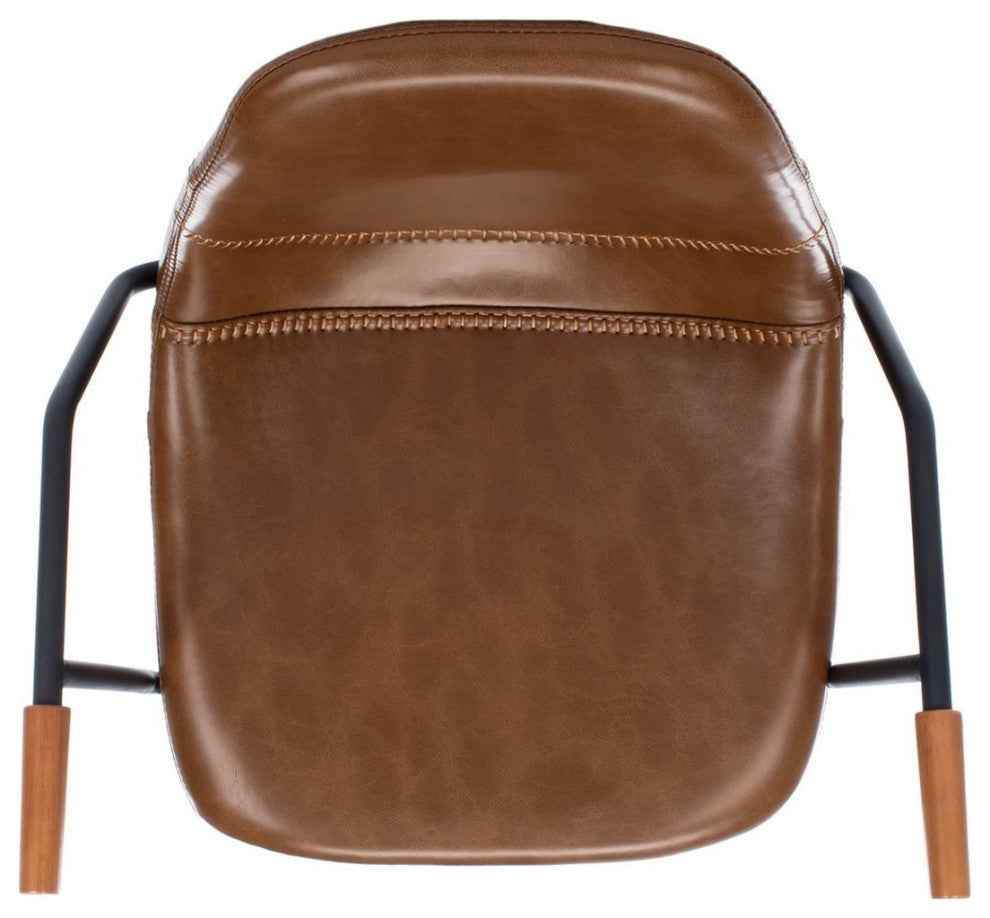Safavieh Tanner Mid Century Barstool, Cognac/Black