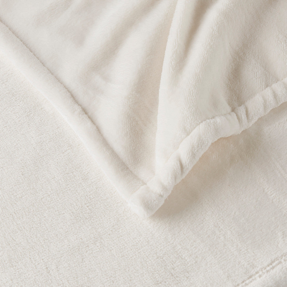 Beautyrest Knitted Solid Microlight Heated Throw, Ivory