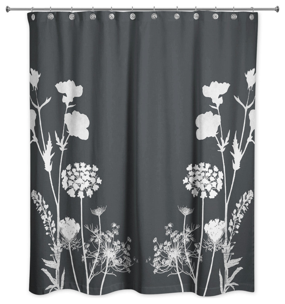 Plant Silhouettes 1 71x74 Shower Curtain