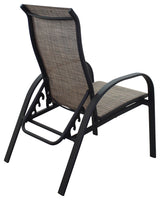 Courtyard Casual Santa Fe 5-Piece Rectangle Sling Fire Pit Reclining Set, Java