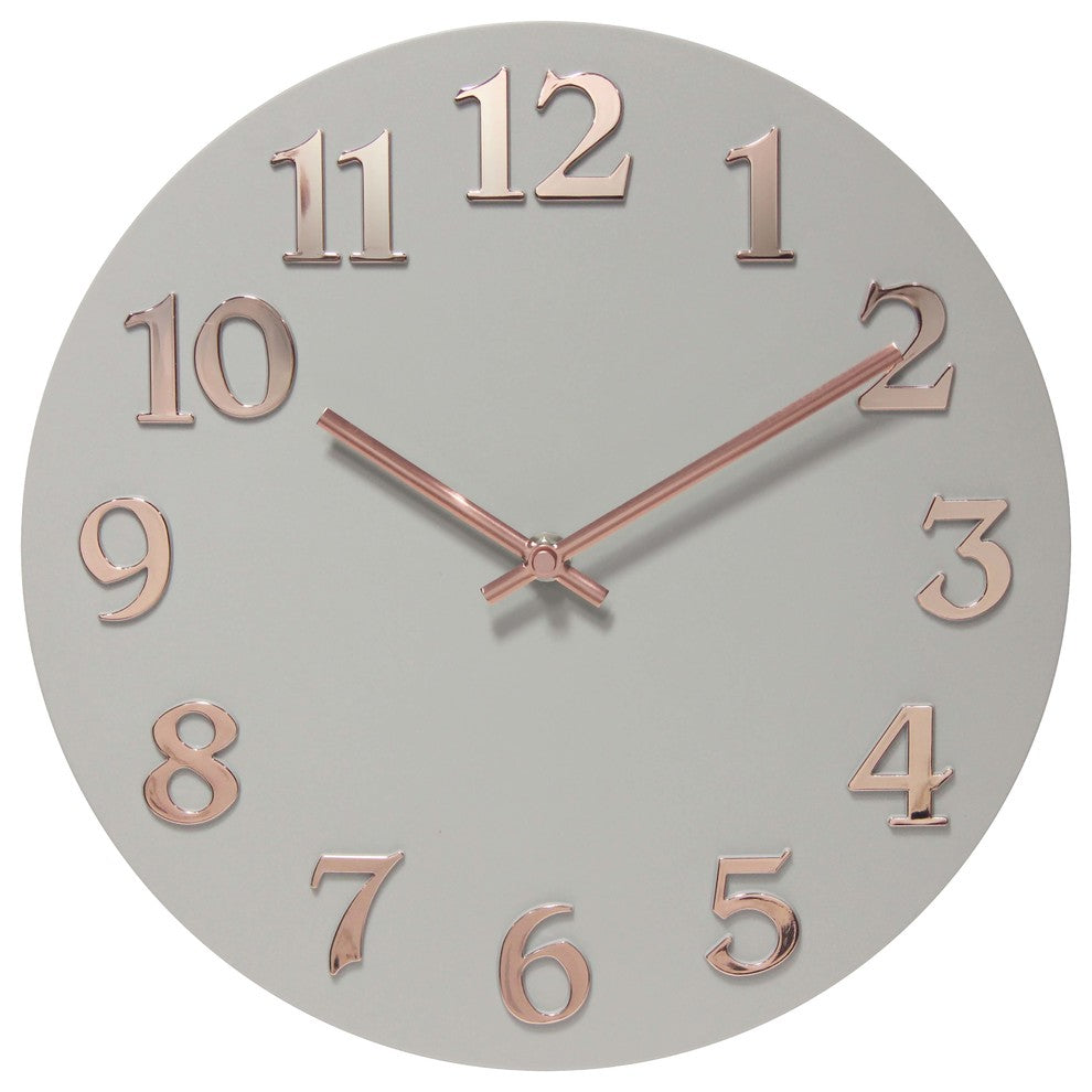12 inch Modern Wall Clock, Vogue by Infinity Instruments, Grey