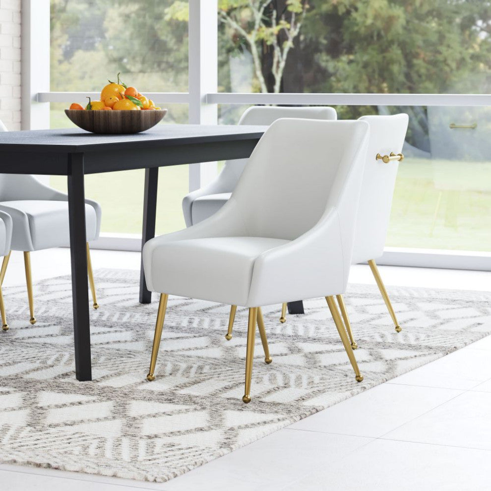 Maxine Dining Chair White/Gold