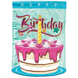 Happy Birthday Cake Flag, Polyester, Garden