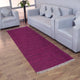 HAND WOVEN FLAT WEAVE KILIM COTTON & POLYESTER AREA RUGS -Rectangle,Pink,Solid, [Runner] 2'6''x10'