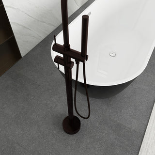 Freestanding Double Handle Clawfoot Tub Faucet, Brown