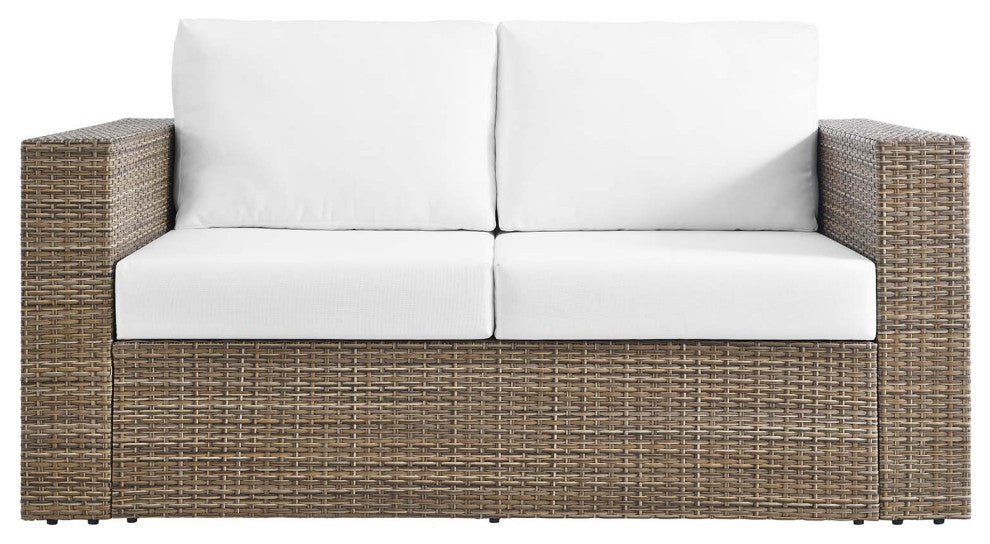Convene Outdoor Patio Outdoor Patio 4-Piece Furniture Set, Cappuccino White