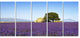 "Lavender Flowers Blooming Field" Landscape Wall Art Print, 5 Panels, 60"x28"