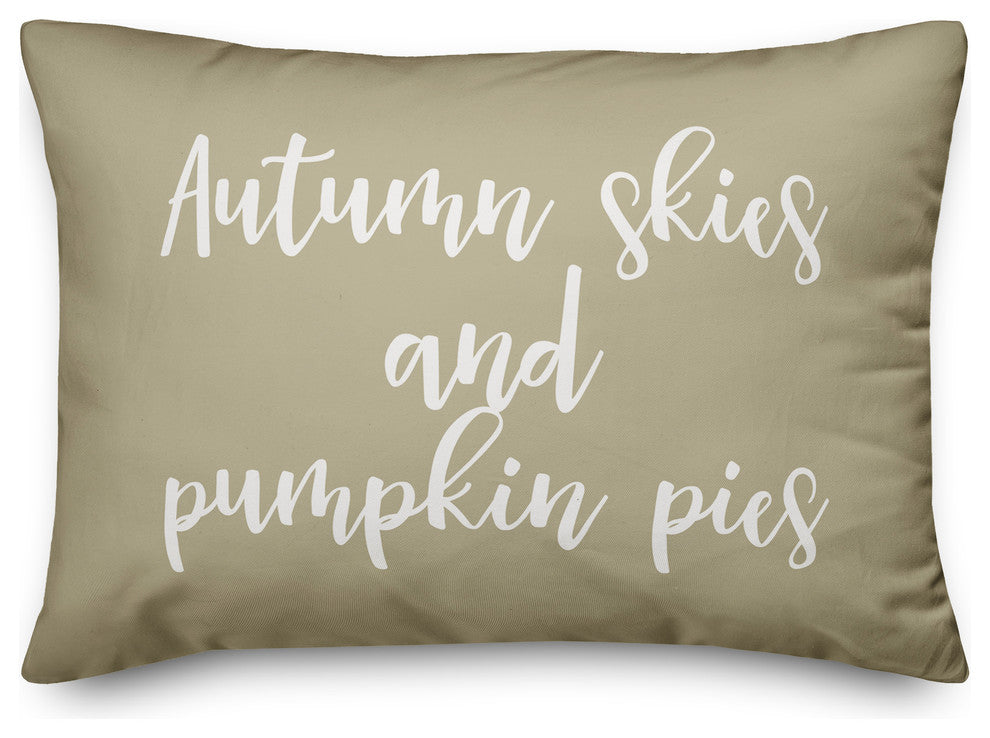 Autumn Skies and Pumpkin Pies Lumbar Pillow, Beige, 14"x20"