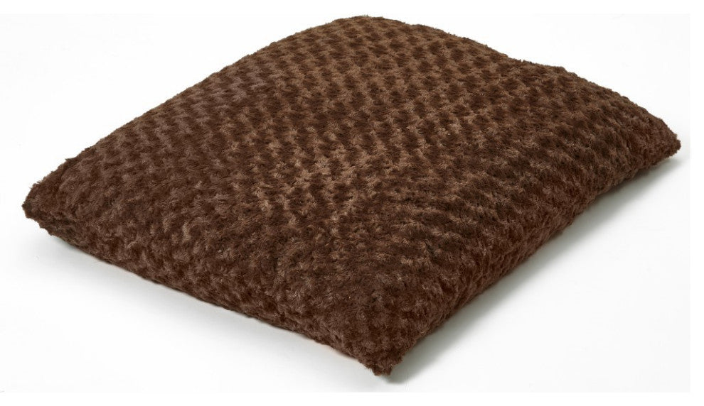 Brown 2'x3' Lux Faux Fur Rectangle Pet Bed