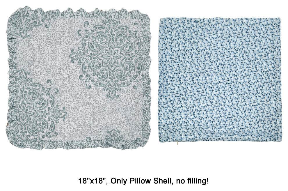 Serenta Floral Medalion 9-Piece Bed Spread Set, Gray, King, 122"x106"