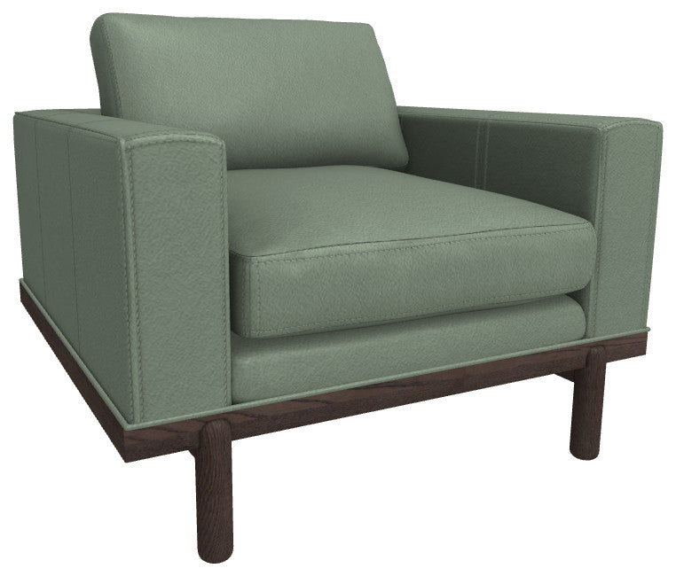 Cantor Leather Chair, Finish Shown: Ebony, Leather Shown: Juniper