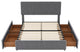 Gewnee Full Size Upholstery Platform Bed with Four Drawers on Two Sides in Grey