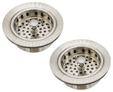 Two Wing Nut Style Large Kitchen Basket Strainer, Satin Nickel, Satin Nickel