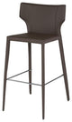 Wayne Bar Stool, Modern Leather Barstool Mink