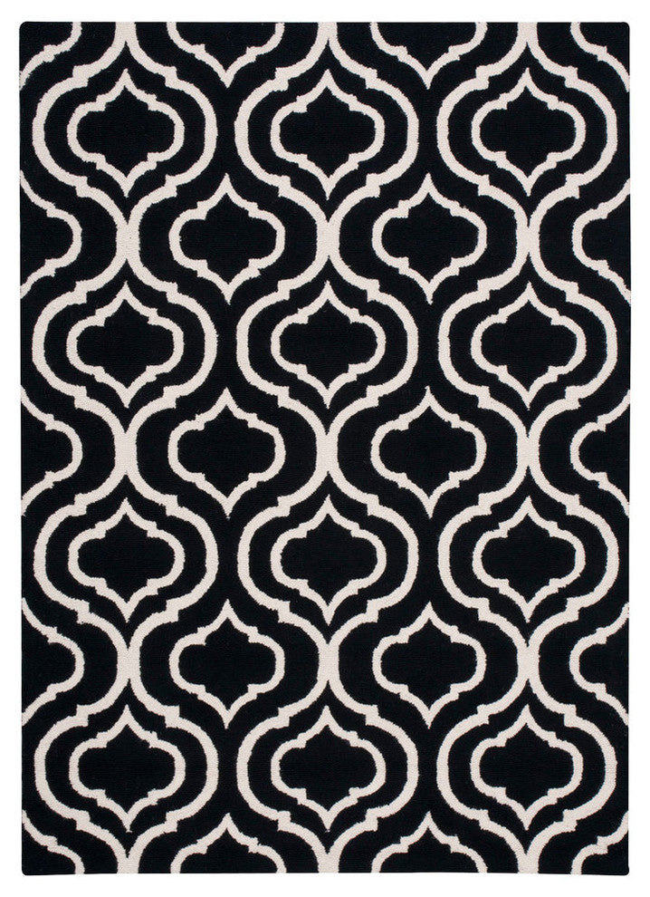 NOURISON LINEAR BLACK WHITE AREA RUG