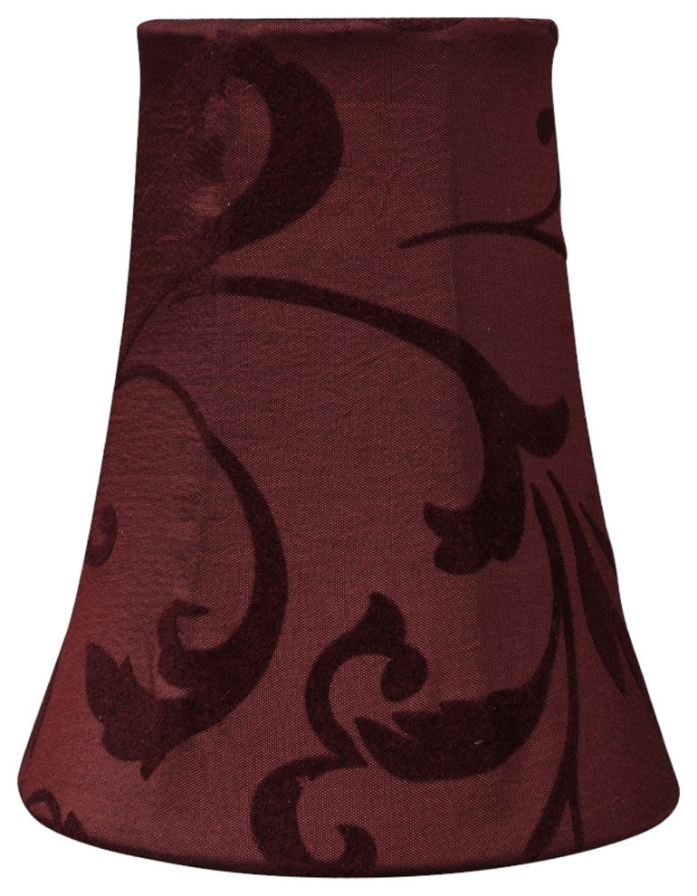 Aspen Creative 30249-2 Bell Chandelier Clip-On Lamp Shade Red 2-1/2" x 4" x 5"