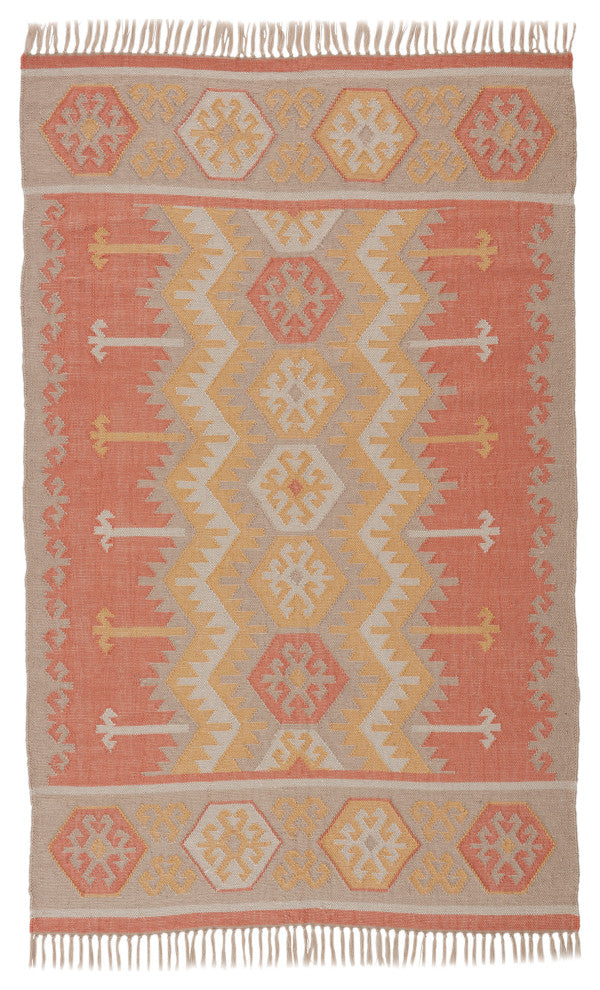 Jaipur Living Emmett Indoor/Outdoor Geometric Orange/Beige Area Rug, 5'x8'