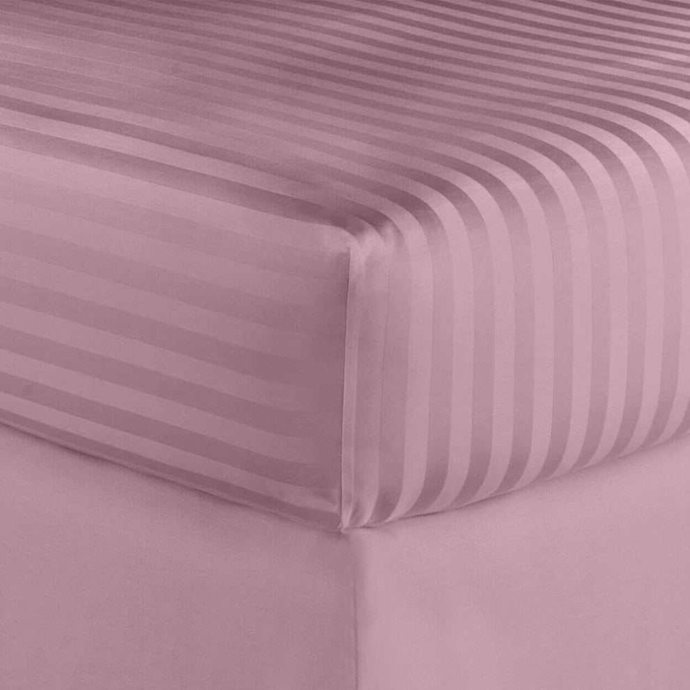 600 Thread Count 100% Cotton Stripe Sheet Set, Purple, Queen