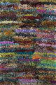 Repurposed Polyester Fabric Ruffled Texture Eliza Shag Area Rug, Multi, 3'x5'