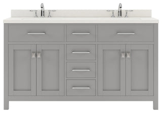 Caroline Bathroom Vanity, solid wood, gray, 60", double sink