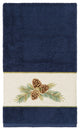 Linum Home Textiles Turkish Cotton Pierre Embellished Bath Towel, Midnight Blue