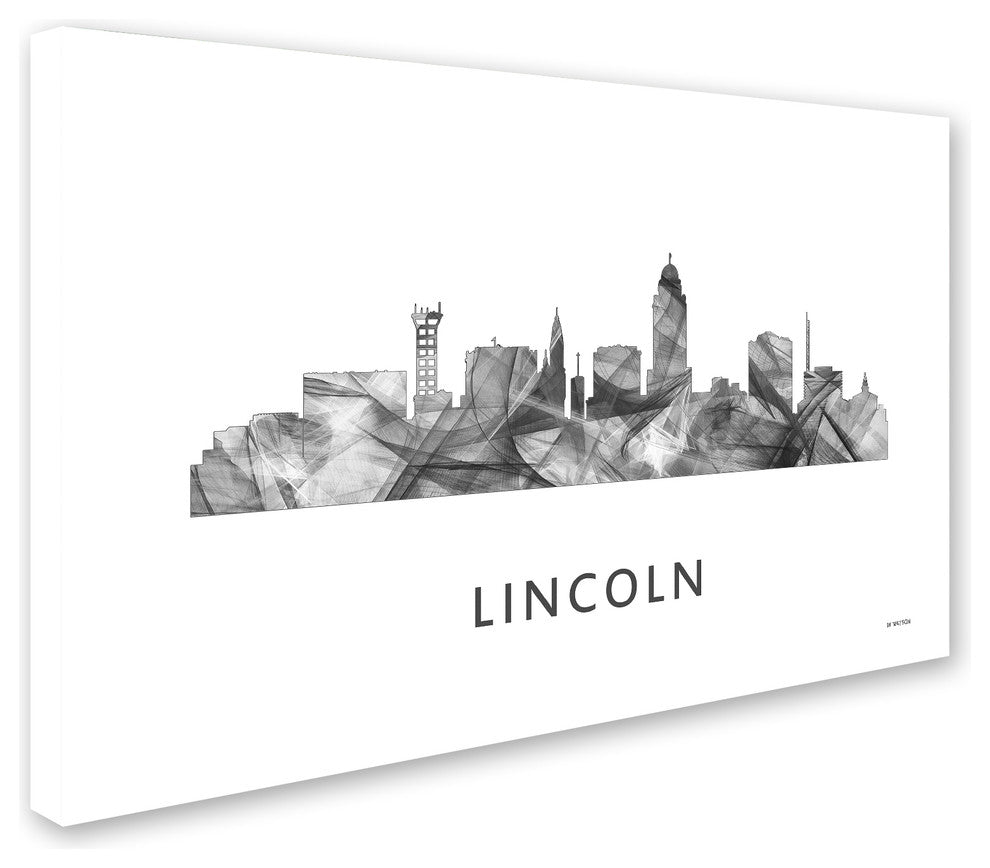 Marlene Watson 'Lincoln Nebraska Skyline' Canvas Art, 47x30