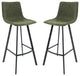 LeisureMod ES29G2 Elland Leather Bar Stool With Iron Legs & Footrest Set of 2