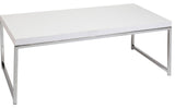 Wall Street Coffee Table, Espresso, White Melamine / Chrome Finish