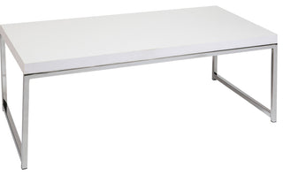 Wall Street Coffee Table, Espresso, White Melamine / Chrome Finish
