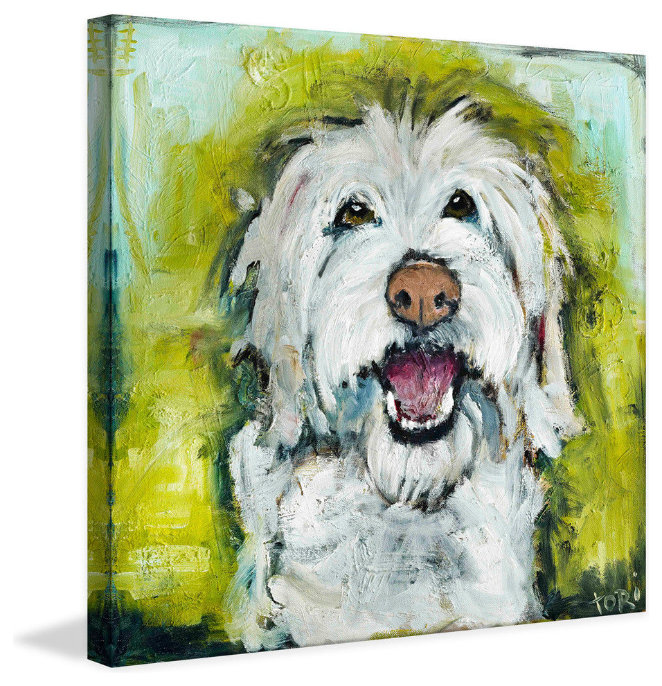 "Smiley Dog" Painting Print on Canvas by Tori Campisi