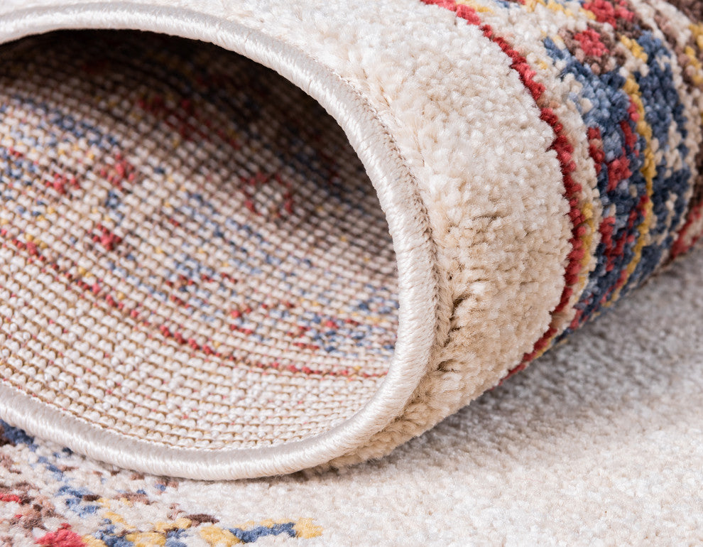 Unique Loom Cream Helios Utopia 4' 0 x 6' 0 Area Rug