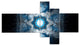 Cabalistic Clear Blue Texture, Abstract Canvas Art Print, 60"x32", 5 panels