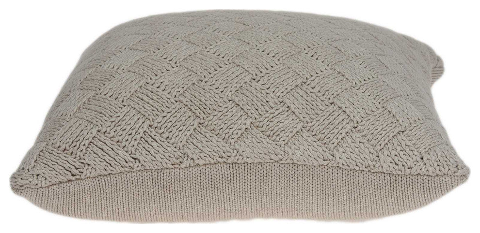 HomeRoots Square Textured Beige Accent Pillow Cover