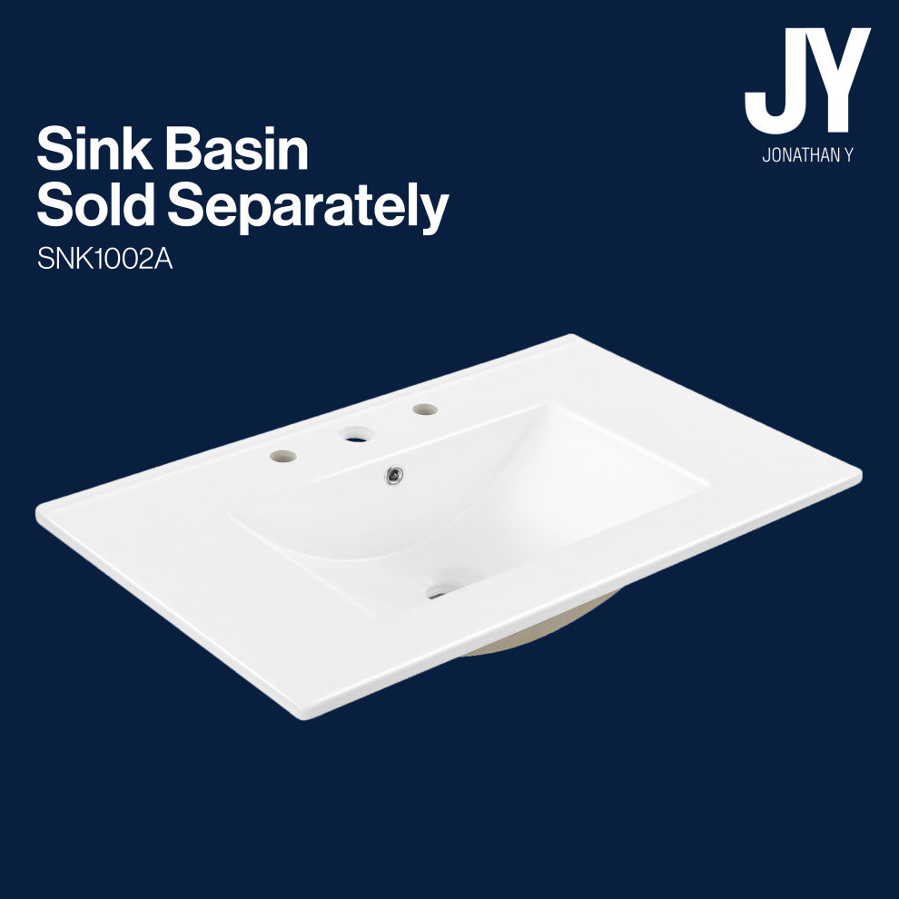 30"Modern Farmhouse 2-Shelf Bath Vanity Cabinet Only (Sink Basin not Included)