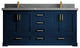 Boston 72 Double Sink Bath Vanity in Navy Blue 2" Piatra Gray