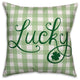 Green Buffalo Check Lucky Throw Pillow, 18x18