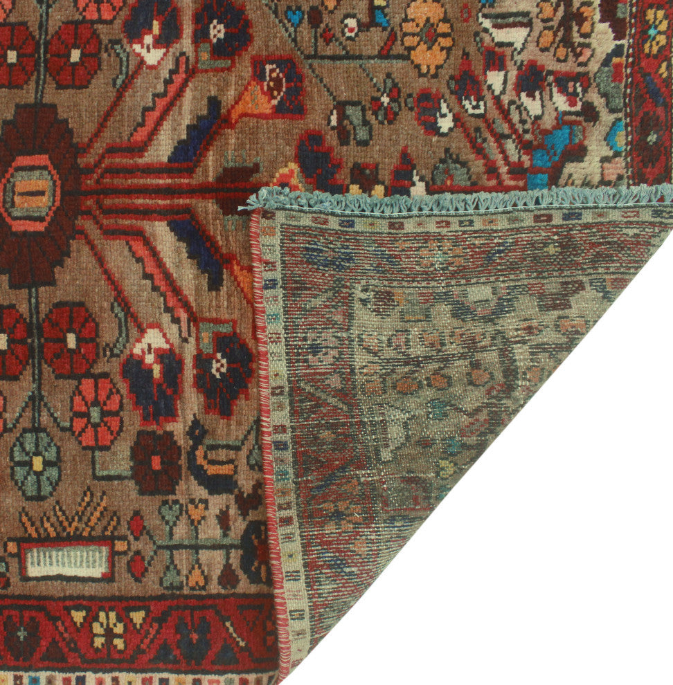 Fine Vintage Distressed Shahnaz Light Brown/Rust Runner, 3'1x13'10